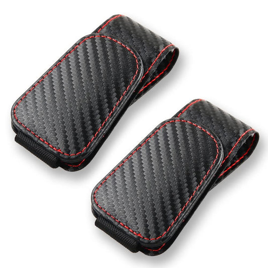 2Pcs Sunglass Holder for Car, Magnetic Leather Eyeglass Hanger Clip for Car Sun Visor, Sunglasses Holder and V1192-AZ-W-0560