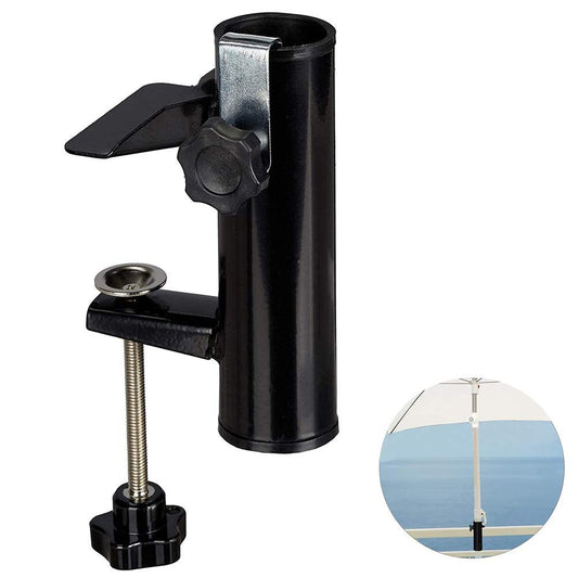 Patio Umbrella Holder Bench Deck Umbrella Stand Clamp Holder Clip Beach Fishing Umbrella Mount Clamp for V1192-AZ-W-0562