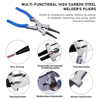 Professional Multi-Functional 8" Anti-Rust Welding Pliers - Reliable and Durable, Non-slip Wire Cutting V1192-AZ-W-0569