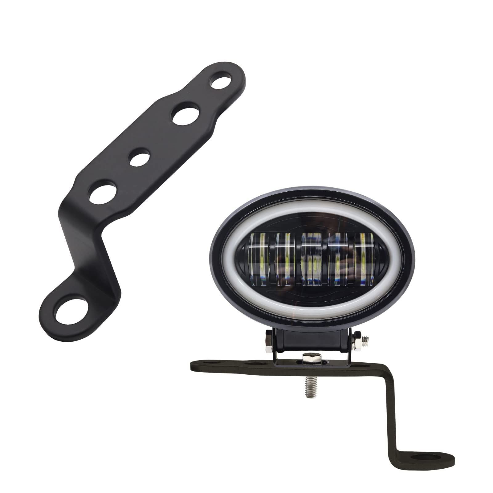 4 pcs Motorcycle Mirror Mounting Bracket Motorcycle Fog Driving Light Support Relocation Holder (Black) V1192-AZ-W-0575