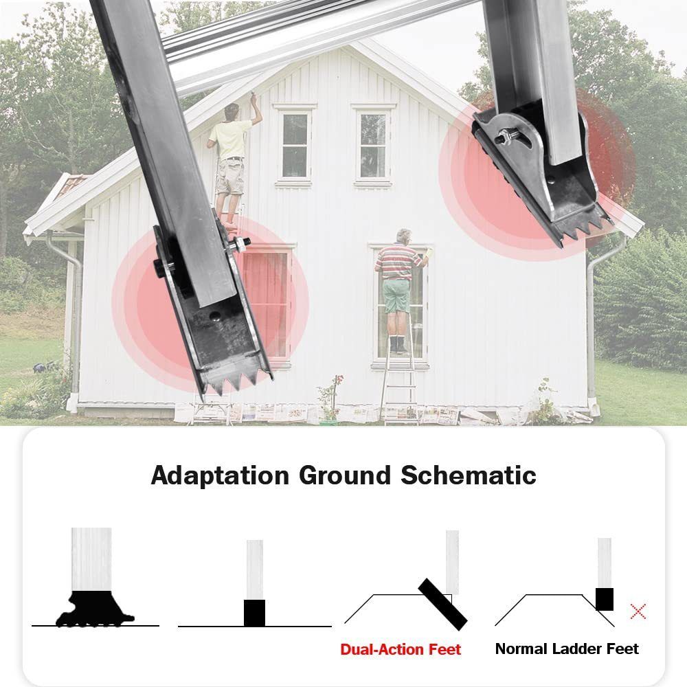 2 pack Replacement Shoe Kit for Aluminium Ladder Extension Ladder Feet, Replacement Parts for Aluminum Ladders V1192-AZ-W-0579
