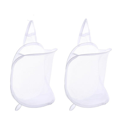 3 pack Mesh Collapsible Small Wall Laundry Baskets, Hanging Laundry Hamper, for Hotel, University Dormitory V1192-AZ-W-0582