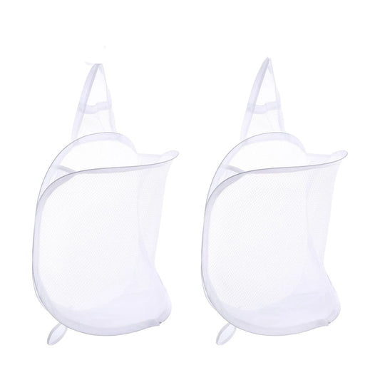 3 pack Mesh Collapsible Small Wall Laundry Baskets, Hanging Laundry Hamper, for Hotel, University Dormitory V1192-AZ-W-0582