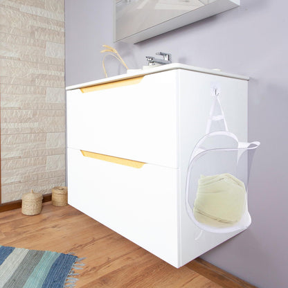 3 pack Mesh Collapsible Small Wall Laundry Baskets, Hanging Laundry Hamper, for Hotel, University Dormitory V1192-AZ-W-0582