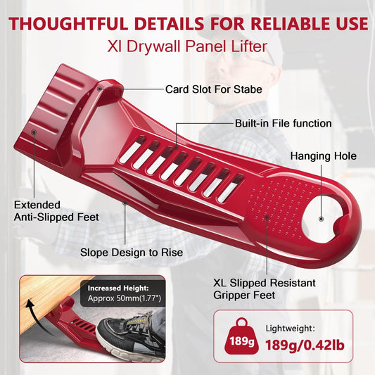 2 pack Drywall Panel Lifter, Drywall Rasp, Drywall Tool Includes Built In Bottle Opener, Lightweight, V1192-AZ-W-0583