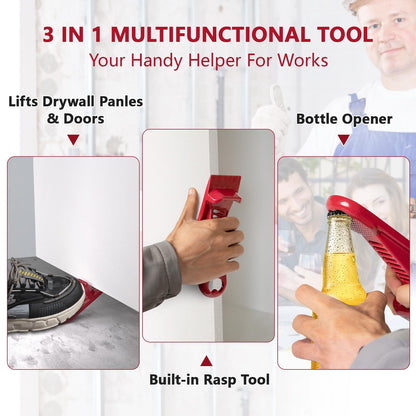 2 pack Drywall Panel Lifter, Drywall Rasp, Drywall Tool Includes Built In Bottle Opener, Lightweight, V1192-AZ-W-0583
