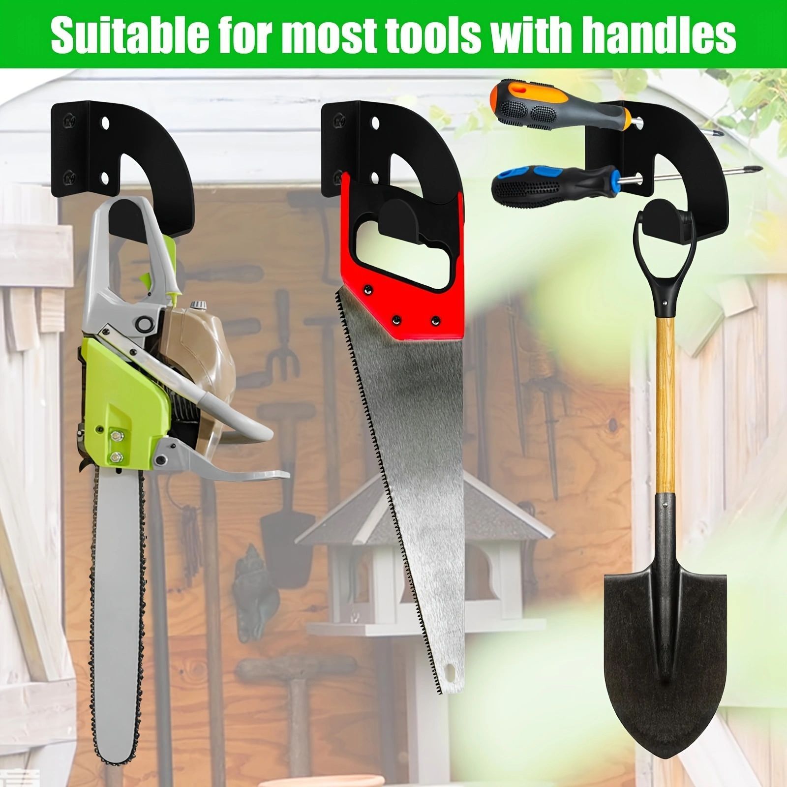 2PCS Chainsaw Hanger, Heavy Duty Chainsaw Wall Mount Holder, Organizer Mounted Chainsaw Rack, Chain Saw V1192-AZ-W-0586