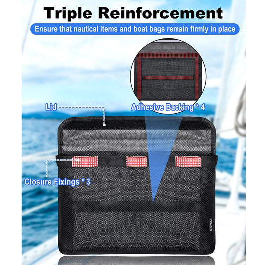 Boat Accessories Storage Organizer Bag, Sun-Protective Strong Adhesive Pouch for Cellphone and Key, V1192-AZ-W-0587