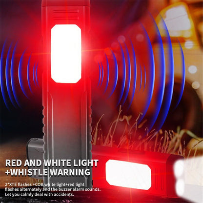Rechargeable LED Flashlight 7 Modes for Home, Outdoor, Rechargeable Flashlight with Sound Beeper,Camping, V1192-AZ-W-0597