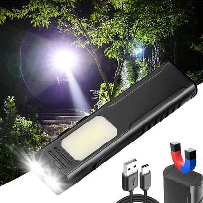 Rechargeable LED Flashlight 7 Modes for Home, Outdoor, Rechargeable Flashlight with Sound Beeper,Camping, V1192-AZ-W-0597