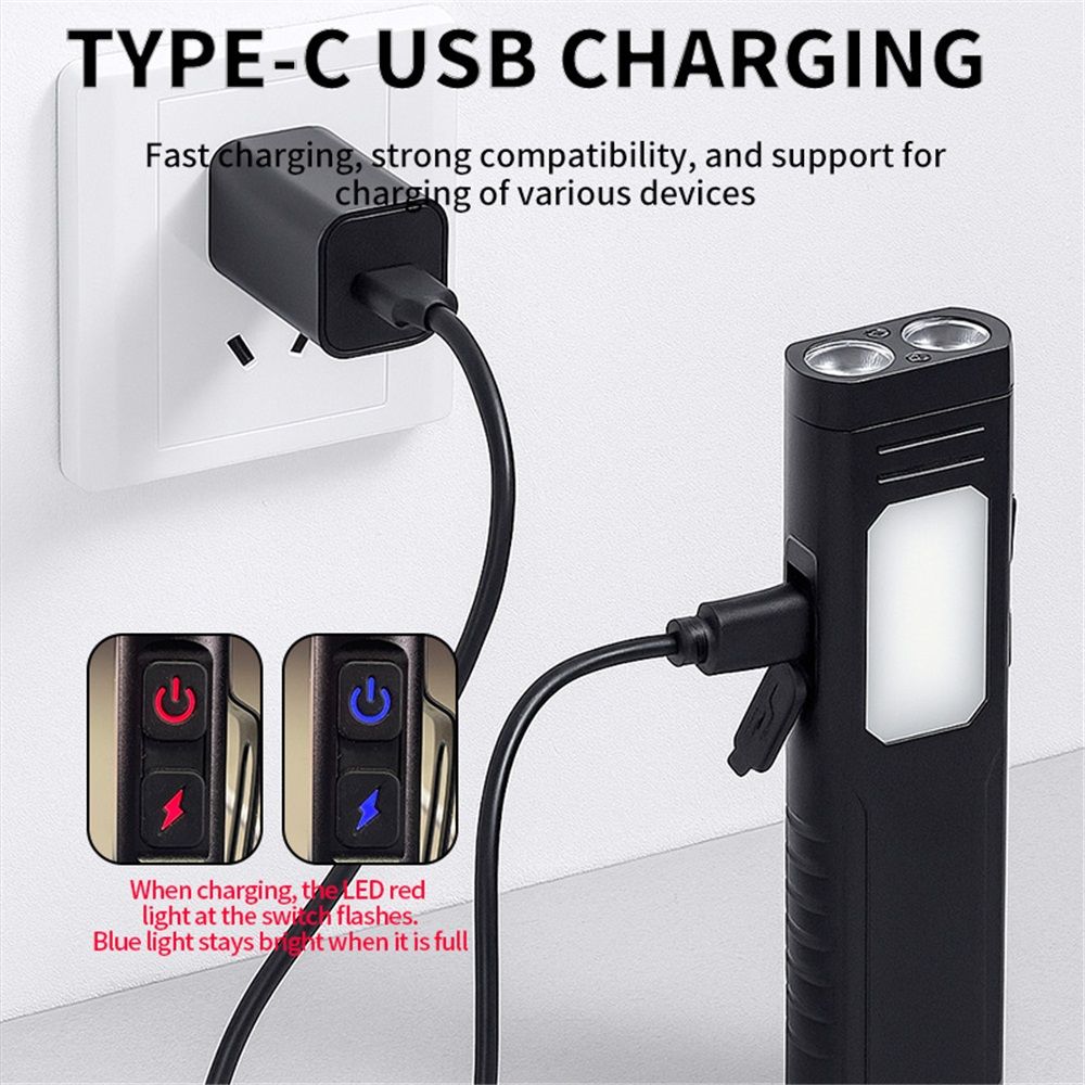 Rechargeable LED Flashlight 7 Modes for Home, Outdoor, Rechargeable Flashlight with Sound Beeper,Camping, V1192-AZ-W-0597