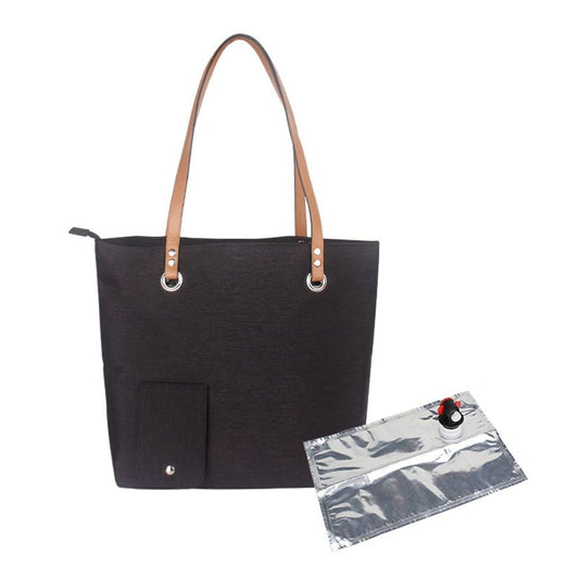 Wine Tote Bag and 1 inner container, Beach Cooler for Travel Gift, Leakproof Insulated Purse Carrier with V1192-AZ-W-0598