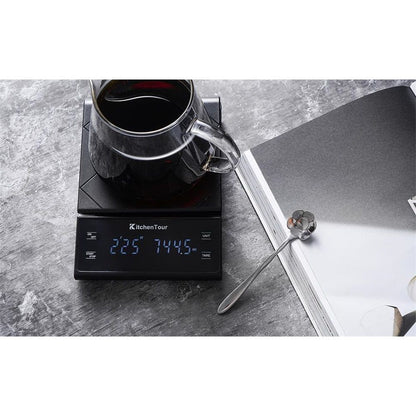 Digital Multifunction Weighing Scale with 3kg/0.5g High Precision - Pour Over Drip - Espresso Scale with V1192-AZ-W-0599