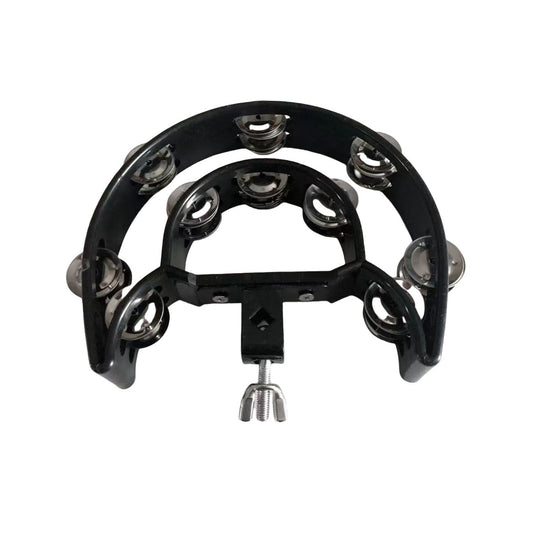 Tambourine Half Moon Mounted Double Row Bells with Mounting Eye Bolt Tambourine for Drum Set for Kids, V1192-AZ-W-0605