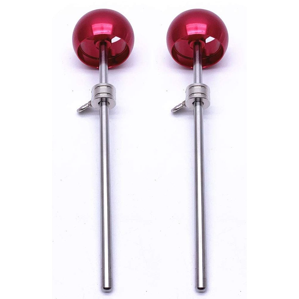 2 Pieces Bass Drum Pedal Beater Aluminum Alloy Hammer Head Percussion Instrument Accessory Part Red V1192-AZ-W-0606