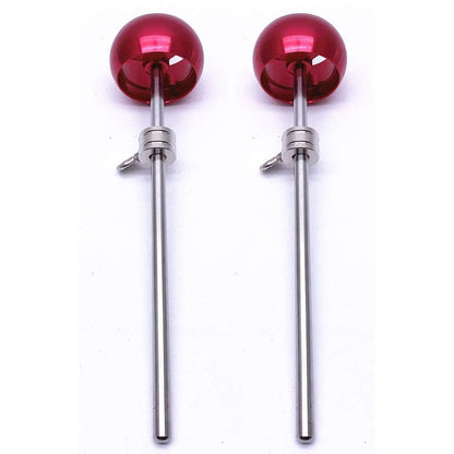 2 Pieces Bass Drum Pedal Beater Aluminum Alloy Hammer Head Percussion Instrument Accessory Part Red V1192-AZ-W-0606