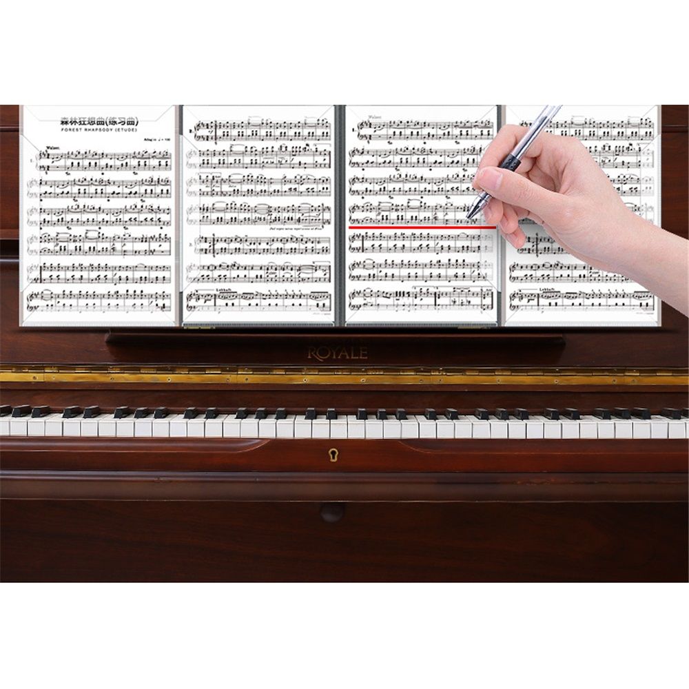 Sheet Music Folder, Music Binder, 4 Page Expand,20 Pages Capacity, Writable Choir Folder, Black V1192-AZ-W-0608