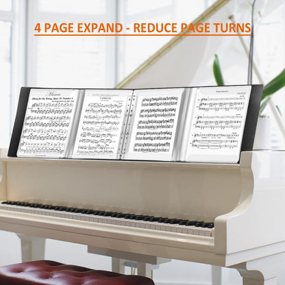 Sheet Music Folder, Music Binder, 4 Page Expand,20 Pages Capacity, Writable Choir Folder, Black V1192-AZ-W-0608