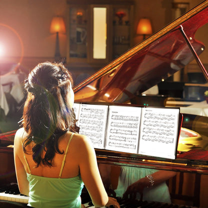 Sheet Music Folder, Music Binder, 4 Page Expand,20 Pages Capacity, Writable Choir Folder, Black V1192-AZ-W-0608