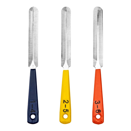 Professional Guitar Nut Files Set, 3 Piece Stainless Steel Double Edge Files for Bass, Mandolin, Banjo, V1192-AZ-W-0612