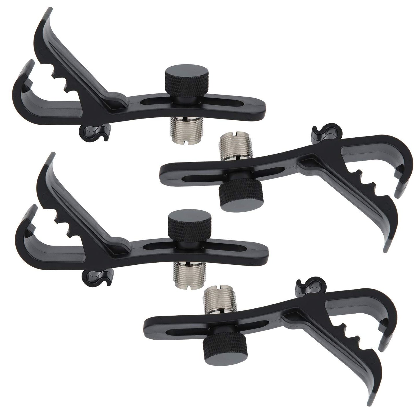 Drum Microphone Clip, 4PCS Shockproof Securing Mic Clips Drums Micro Phone Clamp Mount Holder Adjustable V1192-AZ-W-0616