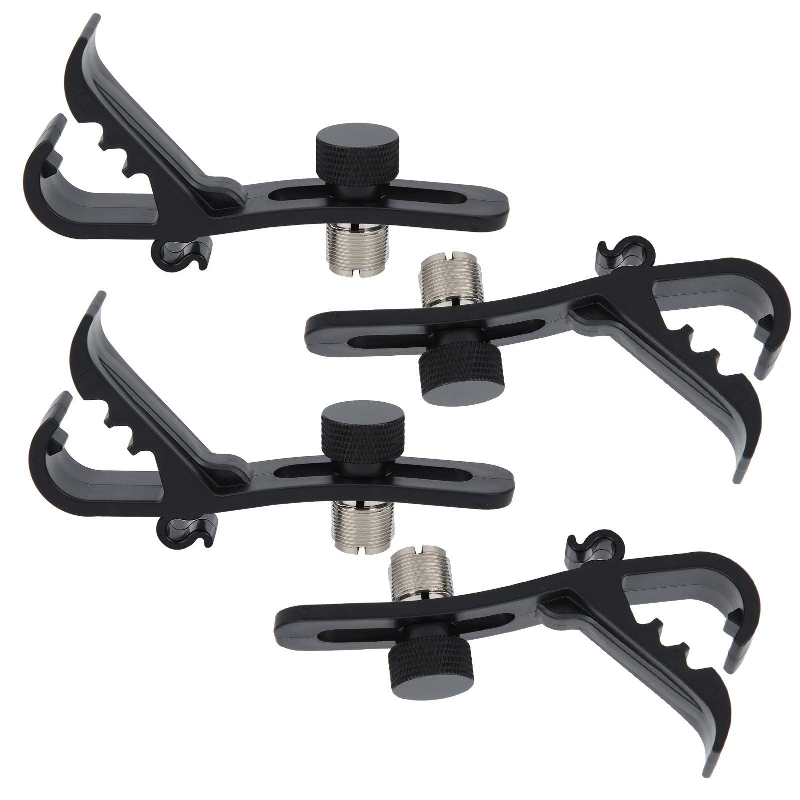 Drum Microphone Clip, 4PCS Shockproof Securing Mic Clips Drums Micro Phone Clamp Mount Holder Adjustable V1192-AZ-W-0616