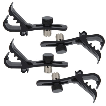 Drum Microphone Clip, 4PCS Shockproof Securing Mic Clips Drums Micro Phone Clamp Mount Holder Adjustable V1192-AZ-W-0616