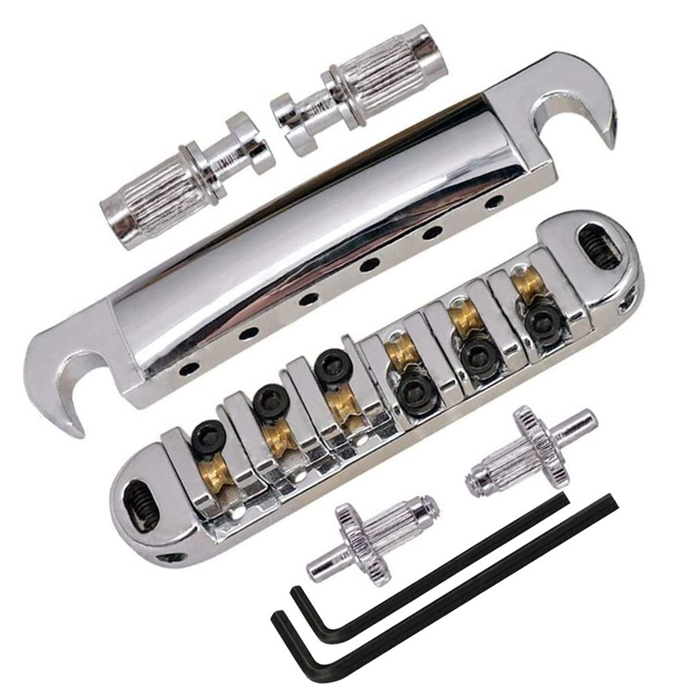 LP SG Roller Saddle Bridge ABR-1 Tune-o-matic Bridge Tailpiece Bridge For Guitar (Chrome) Tailpiece Roller V1192-AZ-W-0621