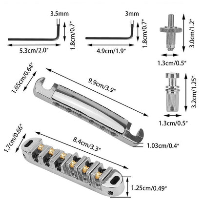 LP SG Roller Saddle Bridge ABR-1 Tune-o-matic Bridge Tailpiece Bridge For Guitar (Chrome) Tailpiece Roller V1192-AZ-W-0621