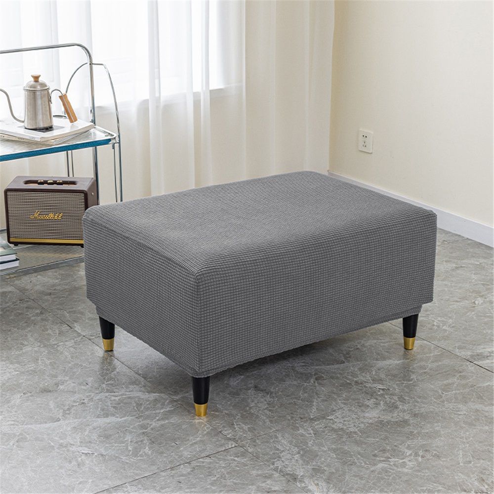 Cover Slipcover Rectangle Footrest Sofa Slipcovers Stool Cover Footstool Protector Covers Feature Stretch V1192-AZ-W-0623