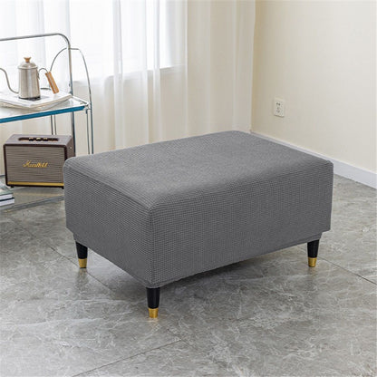 Cover Slipcover Rectangle Footrest Sofa Slipcovers Stool Cover Footstool Protector Covers Feature Stretch V1192-AZ-W-0623