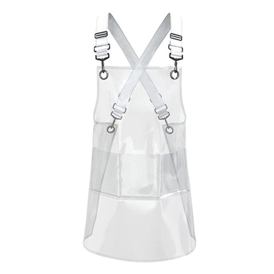 Hair Stylis Apron for Salon Barber Cross-back Hairdresser Waterproof Work Apron With 3 Pockets (23.6" ) V1192-AZ-W-0625