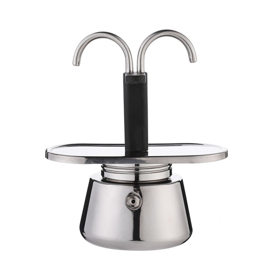Double Spout 2 Cup Coffee Maker - Stainless Steel Espresso Maker - Italian Coffee Machine for Espresso, V1192-AZ-W-0626