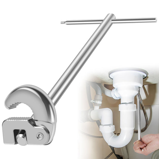 11.7" Basin Wrench, Sink Wrench, Adjustable Tap Nut Spanner Basin Spanner, Capacity of 3/8" to 1-1/4" for V1192-AZ-W-0630
