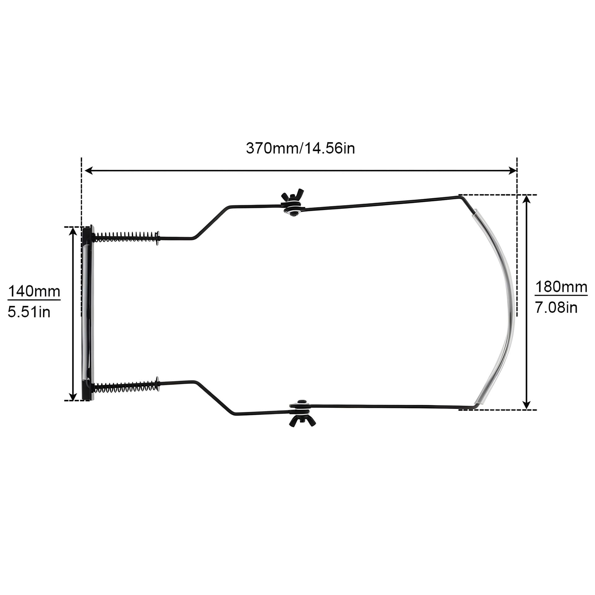 Professional Harmonica Holder - 10 Hole, Adjustable Neck Brace, Hands-Free, Black For Beginner, Students, V1192-AZ-W-0633