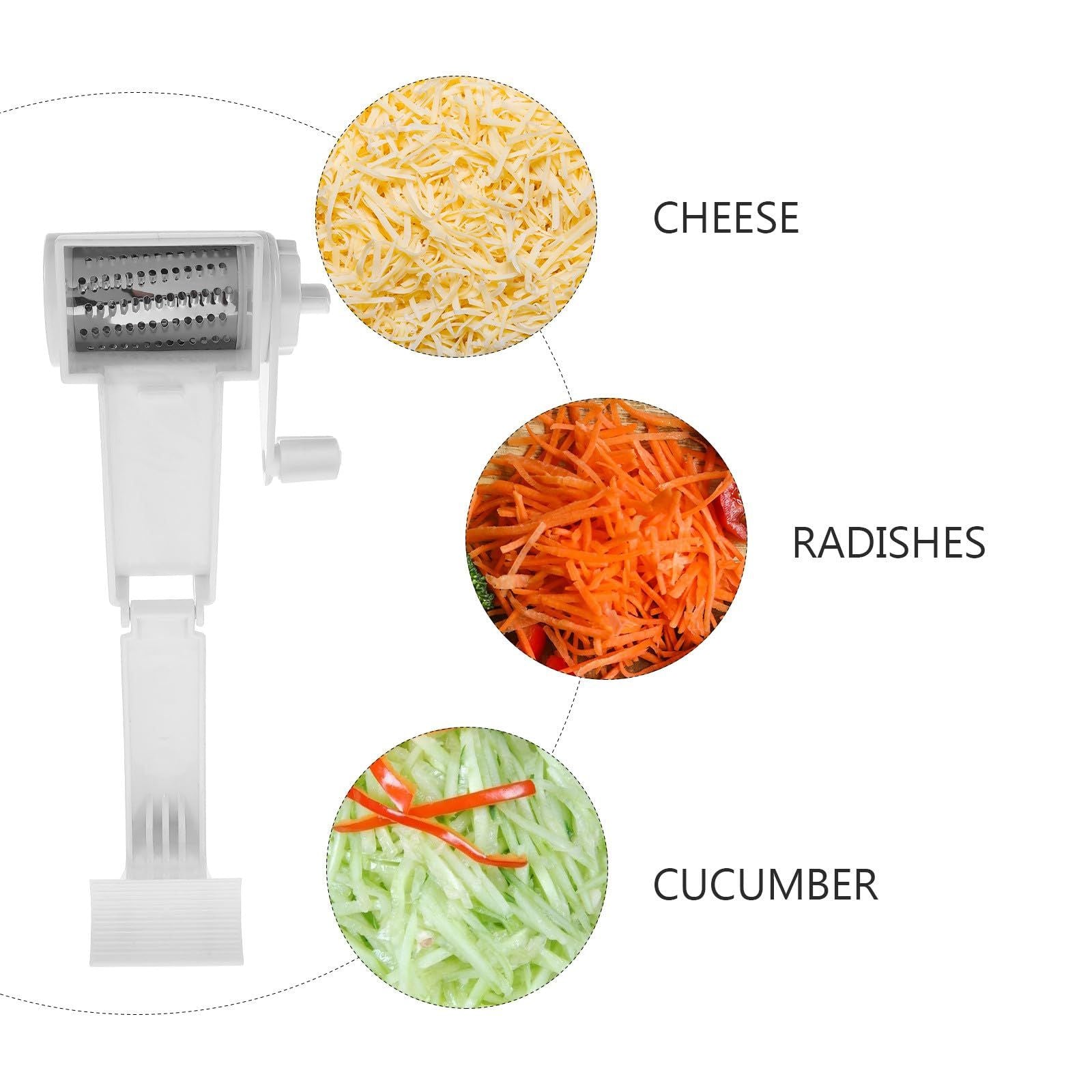 Generic Rotary Cheese Grater Stainless Steel for Hard Cheese, Parmesan, Nuts, Chocolate (White) V1192-AZ-W-0636