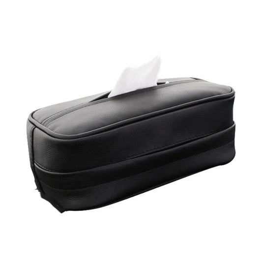 Car Sun Visor Tissue Case Holder Paper Towel Bag Cover, Back Seat Headrest Hanging Napkin Clip(black) V1192-AZ-W-0644
