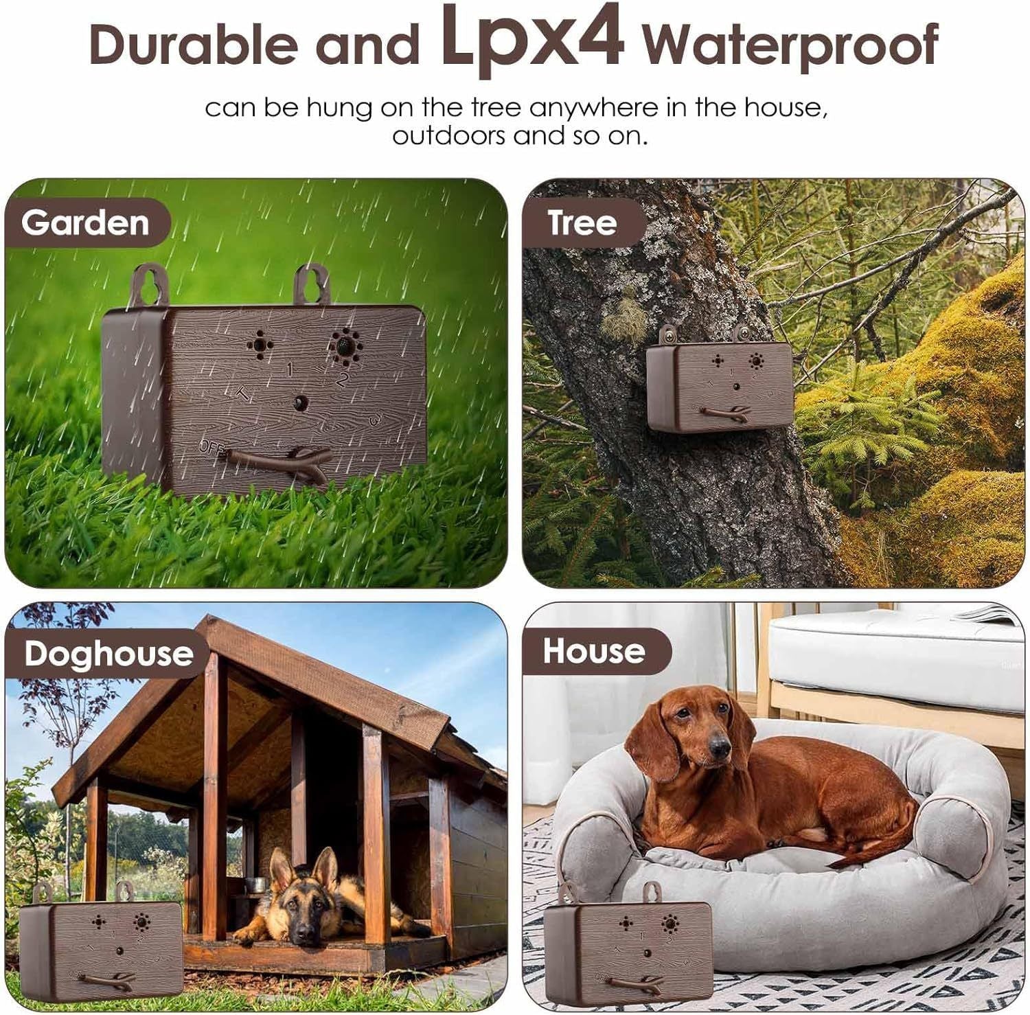 Anti Barking Device for Dogs, Sonic Bark Deterrents, 50 FT Ultrasonic Dog Barking Control Device, (Mocha V1192-AZ-W-0647