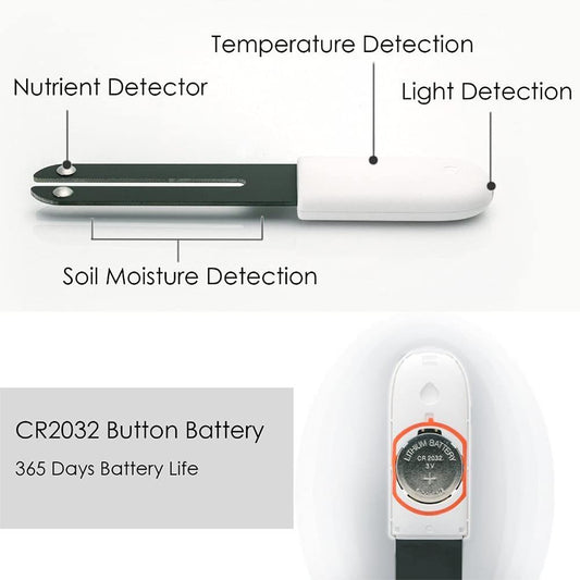 Automatically detect Moisture/Temperature/Light/Fertility,Can Connect to Mobile Phone via V1192-AZ-W-0648