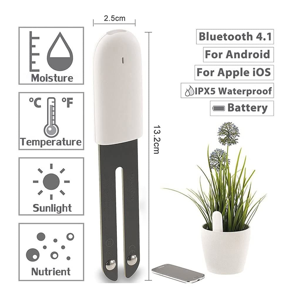 Automatically detect Moisture/Temperature/Light/Fertility,Can Connect to Mobile Phone via V1192-AZ-W-0648