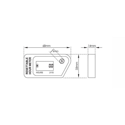 LCD Digital Hour Meter Gauge Vibration Activated,Waterproof Design,for All Vibrating Machine,Air V1192-AZ-W-0650