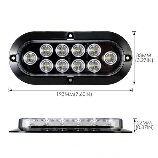 4pc 6 inch Amber Oval LED Trailer Tail Light Kit [Surface-Mount] [IP67 Waterproof] [Park & Turn Signal] V1192-AZ-W-0658