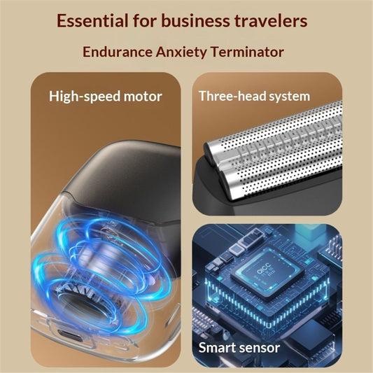 Electric Foil Shaver for Men :Floating Blades, LED Display, Fast Charge, Perfect for Travel & Smooth Shaving V1192-AZ-W-0661