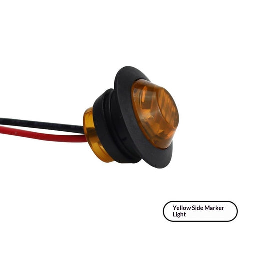 (Pack of 50 )Mini Round Amber LED Side Marker Turn Signal Light Clearance Lamp for Truck Trailer Marine V1192-AZ-W-0662