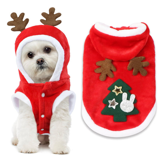 Pet Dog Christmas Clothes Costume, Dog Christmas OutfitDog Clothes for Small Medium Warm and festive attire(L) V1192-AZ-W-0673