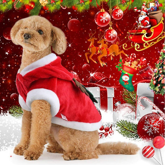 Pet Dog Christmas Clothes Costume, Dog Christmas OutfitDog Clothes for Small Medium Warm and festive attire(L) V1192-AZ-W-0673