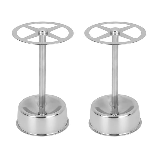 2pcs Stainless Steel Toothbrush Holder Stand with 4 Slots Multi-Purpose Metal Storage Organizer for Home V1192-AZ-W-0674