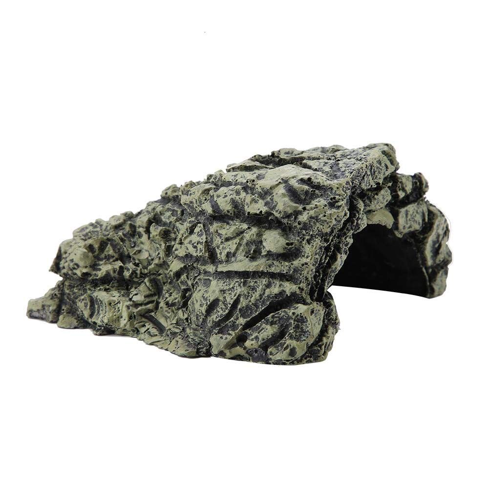 Fish Hiding Cave Aquarium Turtle Reptile Basking Hide Habitat Shelter for Aquarium Terrarium Decoration V1192-AZ-W-0679