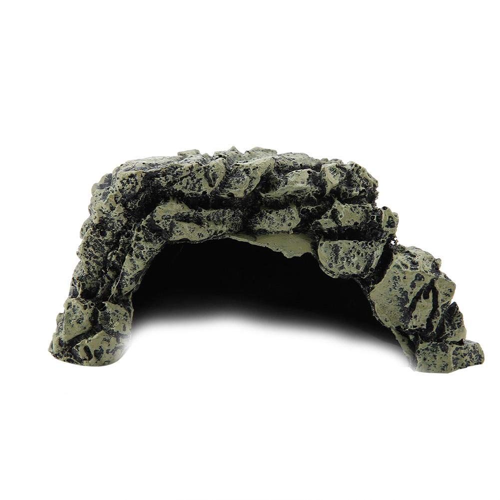 Fish Hiding Cave Aquarium Turtle Reptile Basking Hide Habitat Shelter for Aquarium Terrarium Decoration V1192-AZ-W-0679