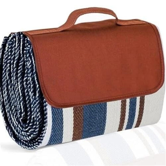 Blue Extra Large Picnic Blanket Waterproof Outdoor Mat Soft Foldable with Carry Strap Lightweight Compact for V1192-AZ-W-0680